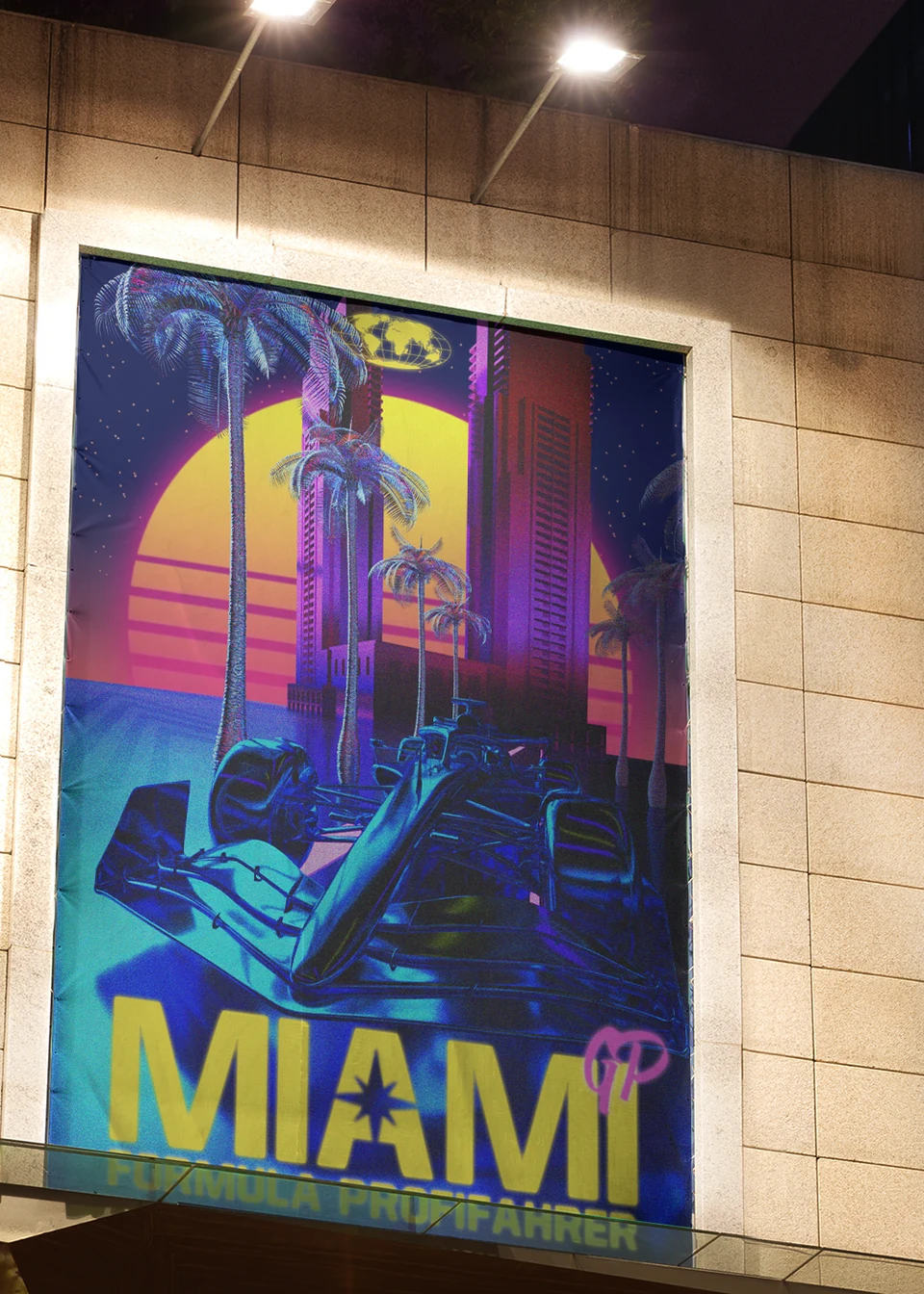 Formula Profifahrer — Miami Night Poster