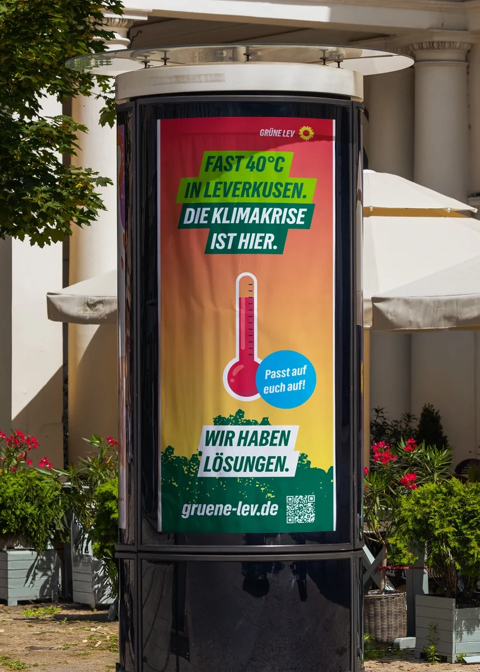 Grüne LEV — Litfaßsäule