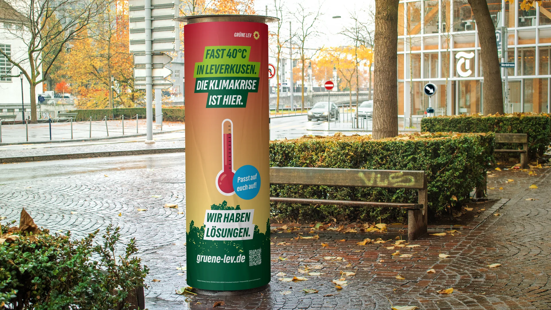 Grüne LEV — OOH auf der Litfaßsäule