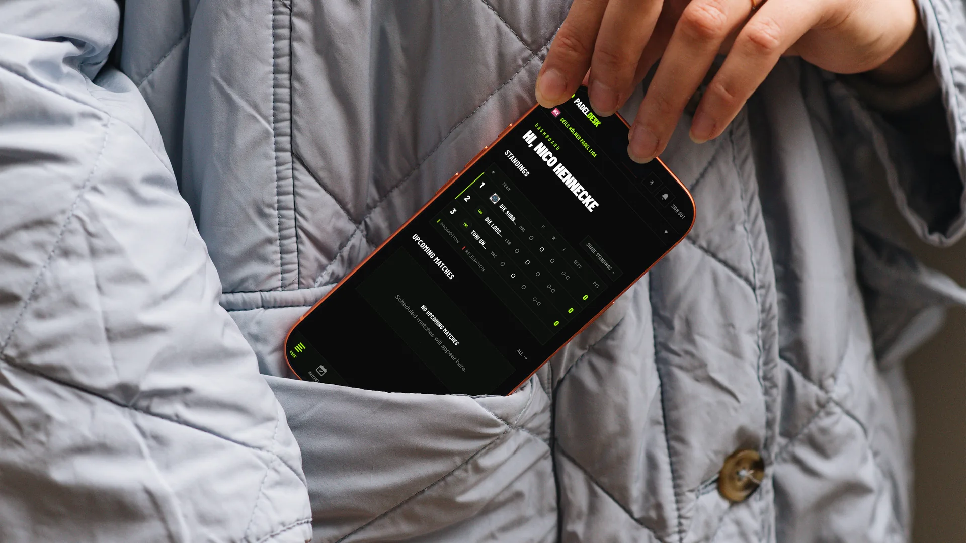 PadelDesk — App im Alltag